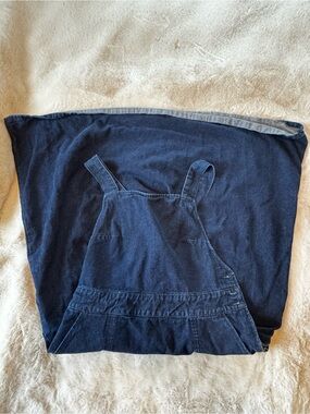 Free People Navy Blue Midi Pinafore Dress